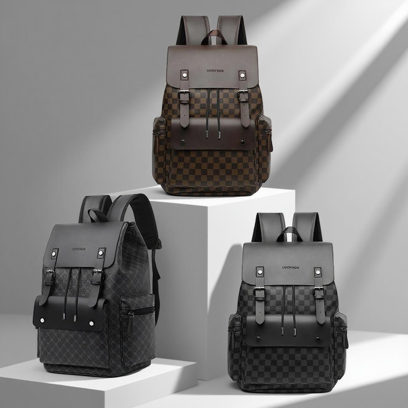 Mochila LANCHI BGAS con diseño cuadros premium